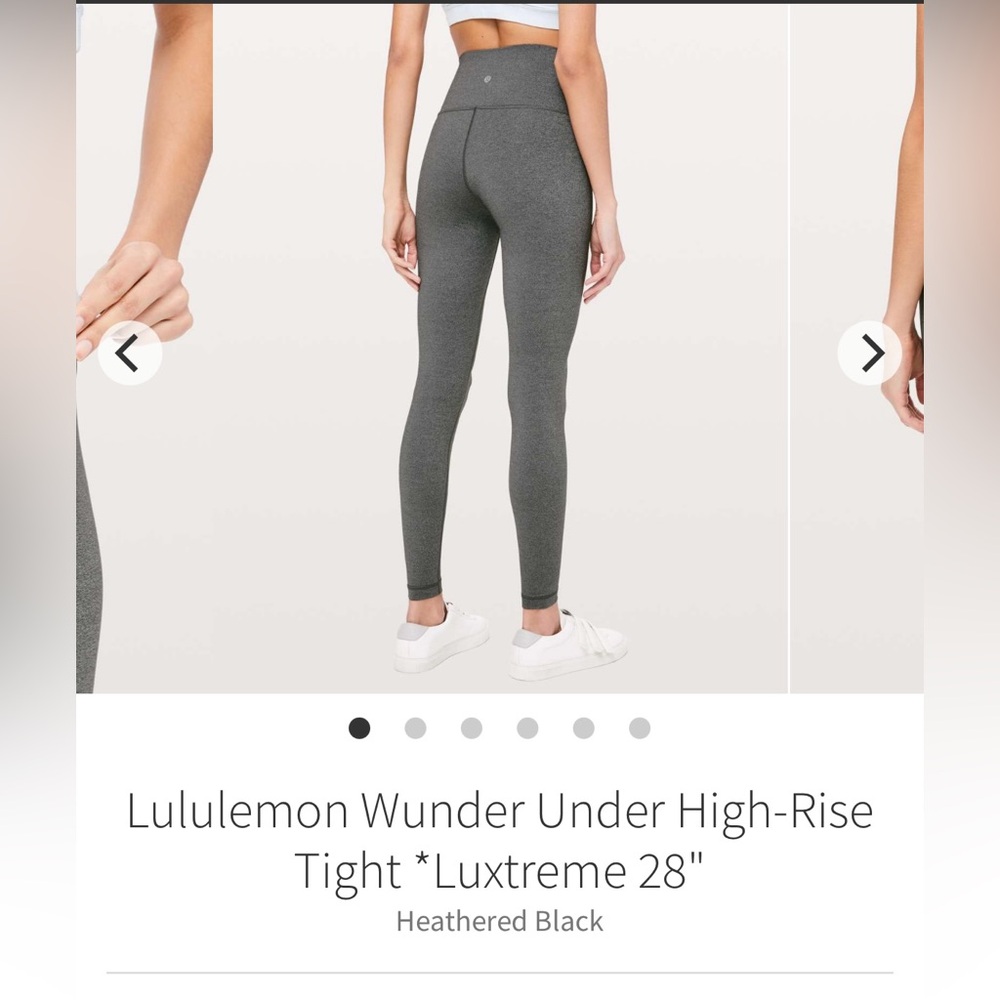 Lululemon Wunder Under High Rise Tight Luxtreme 28” in Heathered Black